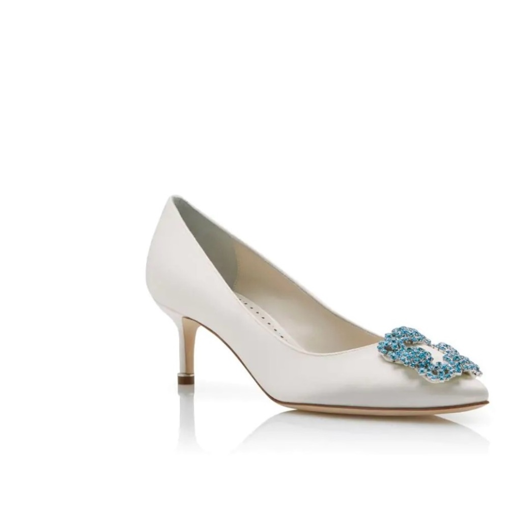 Manolo Blahnik Hangisi Bride 50 Pumps (38.5)